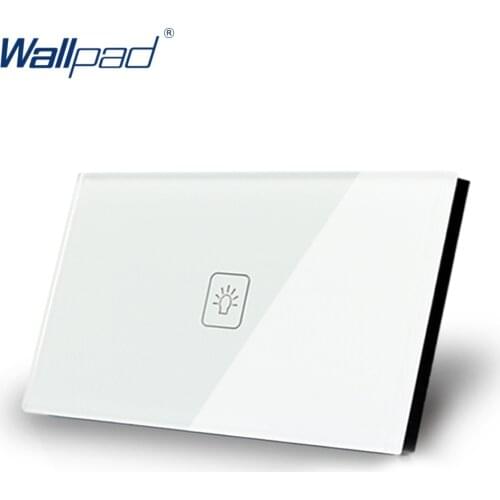 1 Gang 1 Way US Standard Wallpad White Crystal Light Smart Touch Screen Switch, 110V-250V 118*72mm Switch , Free Shipping