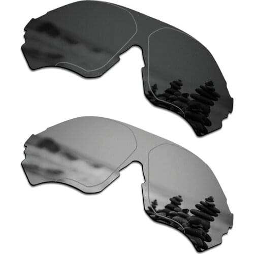 SmartVLT 2 Pieces Polarized Sunglasses Replacement Lenses for Oakley EVZero Range Stealth Black and Silver Titanium