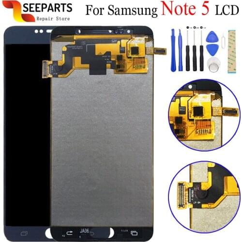 For 5.7" Samsung Galaxy NOTE 5 N920 N920F LCD Display Touch Screen Digitizer Assembly Note5 Replace TFT For SAMSUNG NOTE 5 LCD