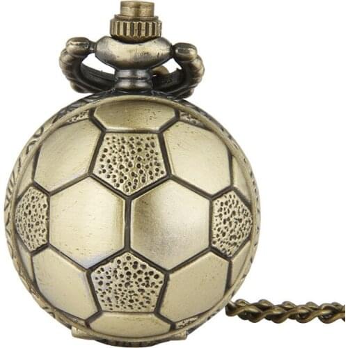 10pcs/lot Wholesale SteamPunk metal football round Ball Quart pocket Watch CHAIN Necklace Halloween party gift