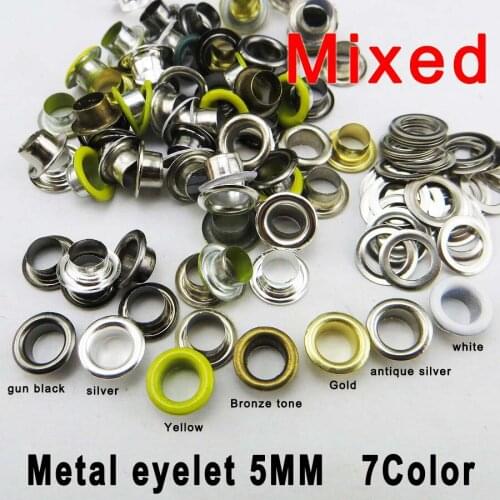 300PCS 8*4*5MM mixed color metal SILVER EYELET button sewing clothes accessory buttons eyelets ME-044
