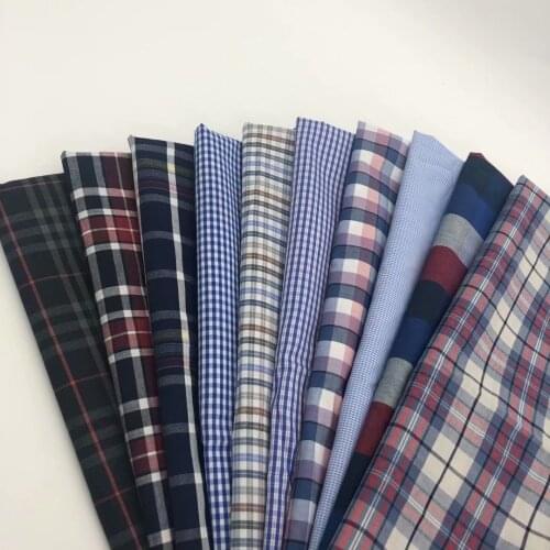 150cmx100cm Spring and Summer Models Opaque High Pure Cotton Plaid Shirt Dress Casual Skirt Childrens Clothing Clothing Fabric