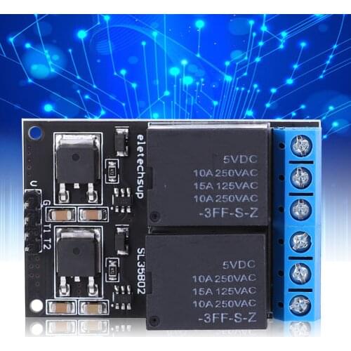 12V 2-Channel Relay Module Bistable Self-Locking Trigger Board Button MCU Low-Level Control Switch