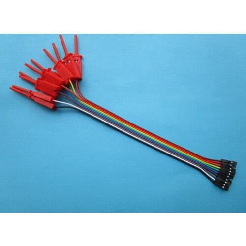 3 sets Pitch 2.54mm Jumper Wire 1x10 pin Female to Flat Test Clip Ribbon Cable 24cm(9.5")