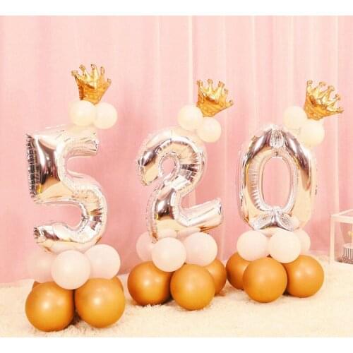 32inch Foil Number Balloons Holder Column Stand Clear Balloon Stand Birthday Party Decoration Kids Wedding Balloon Arch Garlands