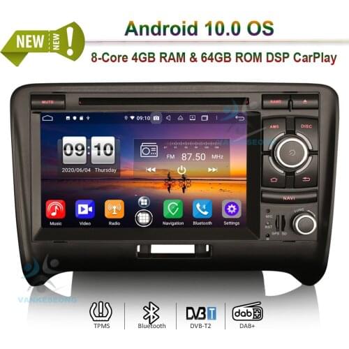 7" DSP Android 10.0 Car DVD CarPlay & Auto GPS 4G DAB+Car Radio Navigation Head Unit for AUDI TT MK2 2006-2014
