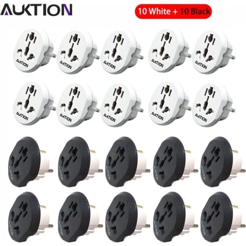 AUKTION 16A EU Plug Adapter 2 Round Pin Socket AU US UK CN To EU Wall Socket AC 250V Travel Converter High Quality