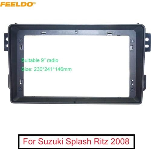 FEELDO Car Radio Audio 9" Big Screen 2DIN Fascia Frame Adapter For SUZUKI SPLASH/ RITZ DVD Player Dash Fitting Panel Frame Kit