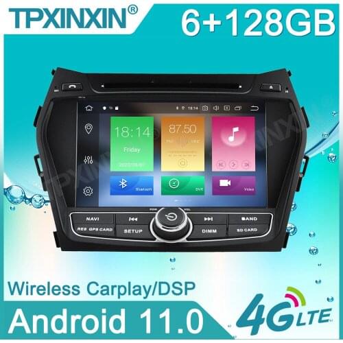 Android 11 6+128G For Hyundai IX45 Santa fe 2013-2017 Car Stereo Multimedia Player Android GPS Navigation Auto Audio Radio