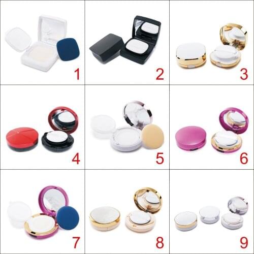 Free shipping 2pcs/lot golden air cushion foundation empty case BB cream puff empty box packing calm makeup bottles