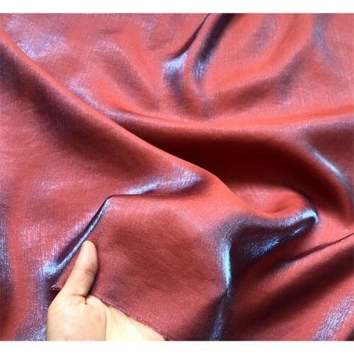 C628 Glossy Magic Red Blue 100% Cotton Satin Sateen Summer/Autumn Thin Silky Feel Skin-friendly Dress Pajamas Career Suit Fabric