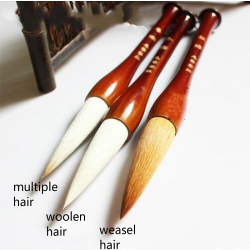 Large Hopper-shaped Brush Pen Chinese Calligraphy Brush with Multiple Weasel Woolen Bear Hair Good Traditional Brush Pens