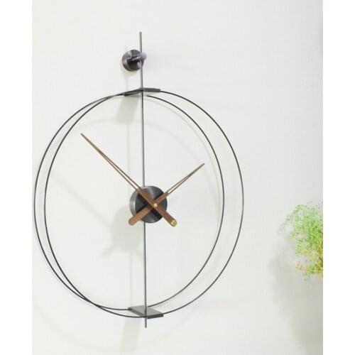 Nordic Simple Wall Clock Modern Living Room Black Metal Large Silent Creative Wall Clock Luxury Reloj De Pared Home Decor DG50WC