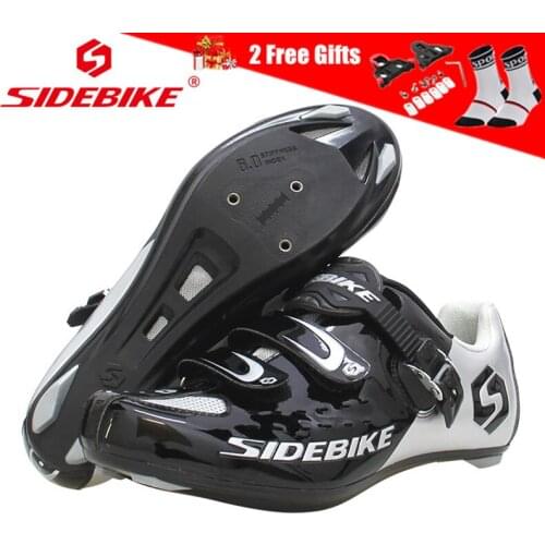SIDEBIKE Professional Unisex Cycling Shoes Road Mountain Bike Shoes MTB Men Women Breathable Self-lock Bicycle Sneaker Hook Loop