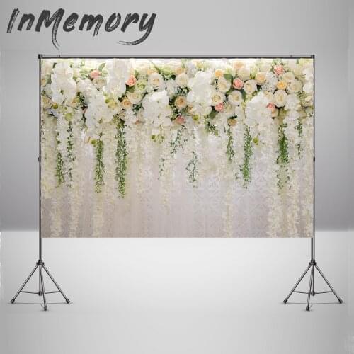 Wedding Photocall Flower Marriage Birthday Valentines Day Backdrop Floral Curtain Photography Props Background Photo Studio