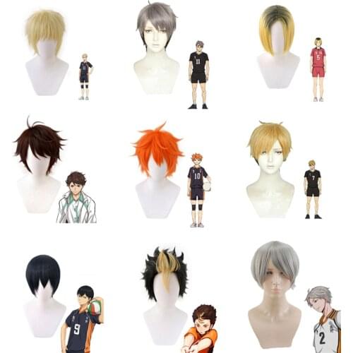 Haikyuu!! Cosplay tsukishima kei Hinata Shoyo Nishinoya Yuu Oikawa Tooru Kozume Kenma kageyama tobio Miya Atsumu Miya Osamu Wig