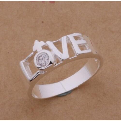 AR172 Hot sterling ring, fashion jewelry, love/transparent stone /ajpajawa akjajbqa silver color