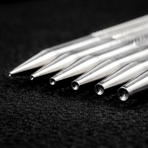 YZ1-6diy handmade leather goods vegetable tanned leather stainless steel leather leather carving printing tool round ball dot ba