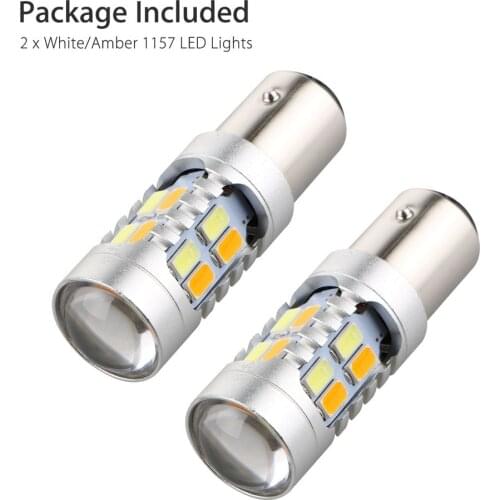 2-color Brake Turn Signal Light 2X T25 3157 1157 7443 LED Bulb Car Turn Signal Brake Dual Color Light Auto Driving Turning Lamp