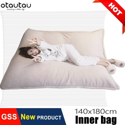 OAUTAU 140x180cm Big Square Bean Bag Inner Wash Bag Giant Beanbag Chair Sofa Cover No Stuffing Filler Pouf Puff Lounge Furniture