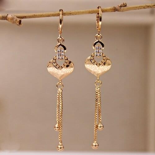 Fashion Gold plated earrings Drop Earrings for Womens earrings long chain Dangle Earring Wedding Jewelry wedding accessories