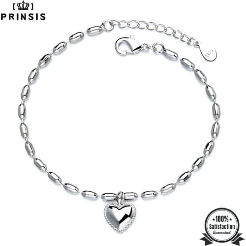 Prinsis Fashion Bracelet Jewelry Silver Color Heart Bracelet Love Gift For Women Girls Lady Wholesale Jewelry PR001