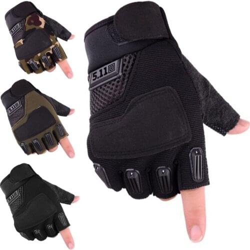 MTB Road Male Cycling Gloves High Reflective Ant-slip Shockproof Fingerless Gloves For Bicycle Motorcycle Accessories