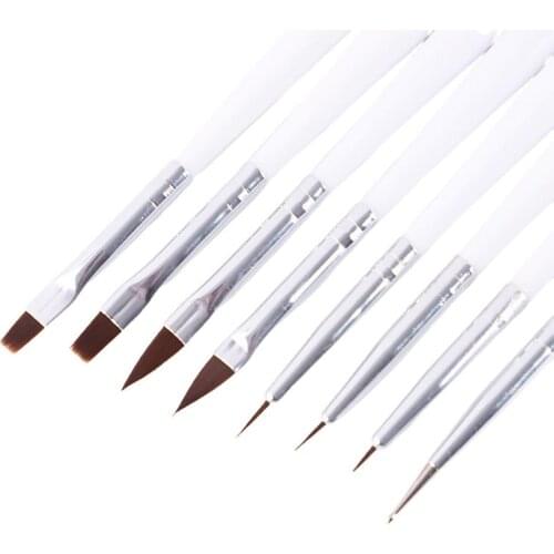 ELECOOL 6pcs/Set UV Gel Painting Drawing Brushes Set Blue Carved Pen Nail Art Brush Pens Nail Brushes Nail Polish Manicure Tool