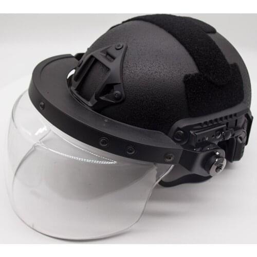 Tactical Slide Track Flip Mask Transparent Lens High Strength Riot Mask Fast Michigan Helmet