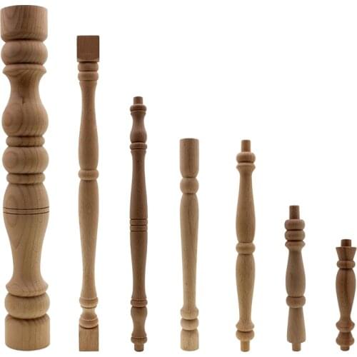 RUNBAZEF Covered Bridge Solid Wood Small Gourd Pillars Wine Fence Home Decoration Accessories Cabinet Support Column Applique