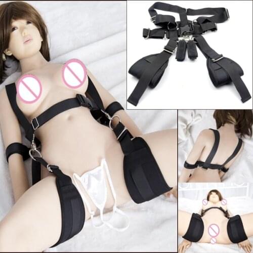 BDSM Thigh Bondage Sling Spreader, Sex Slave Wrist Cuff Arm Restraints Open Leg Belt Body Sex Swing SM Sex Toy For Female Adult