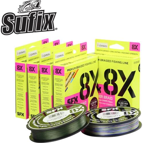 Original Sufix X8 Fishing Line 8 strands 135M/150M PE Line 8 Braided 11-101LB Power 8 Fibers Ultimate Abrasion Resistance
