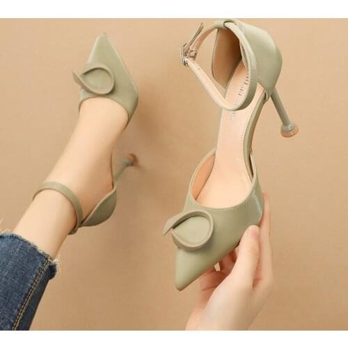 Women Summer Thin High Heels 12cm Buckle Peep Toe Gladiator Sandals Office Hollow Out Sandals Party Pumps Wedding Ladies Shoes