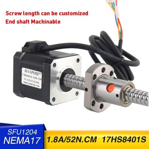 5PCS 17HS8401S 1.8A 52N.CM 48mm stepper motor with 150mm 250mm 350mm ballscrew motor nema17 42 motor for CNC engraving machine