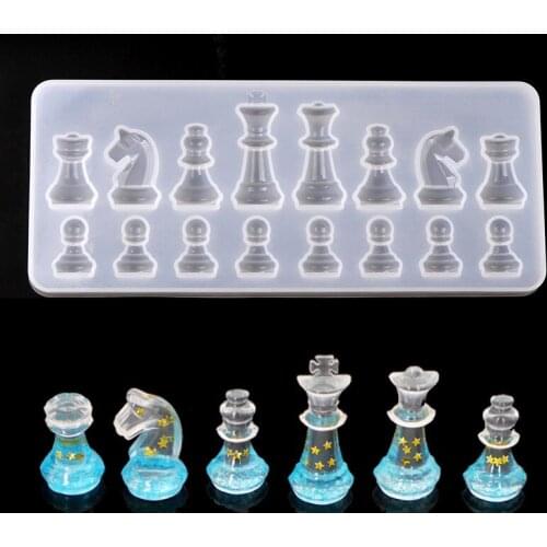 Silicone Mould International Chess Shape 3D UV Epoxy Resin Mold for DIY Jewelry Making Tools Handmade Chess Mould Findings