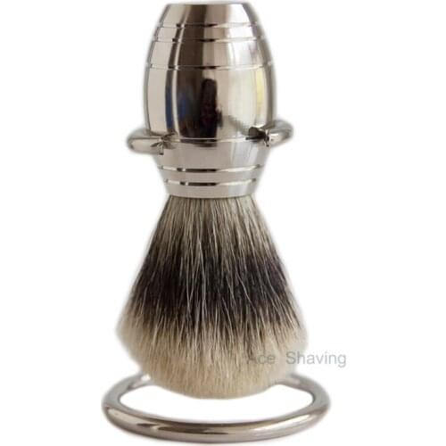 Finest/Silvertip Badger Hiar Shaving Beard Brush Metal Stainless Handle Stand Holder Man Beard Sets