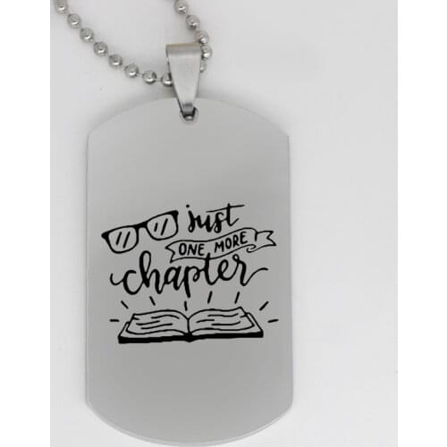 Ufine jewelry keep learning inspirational pendant army card Just one more chapter stainless steel customed necklace N4322