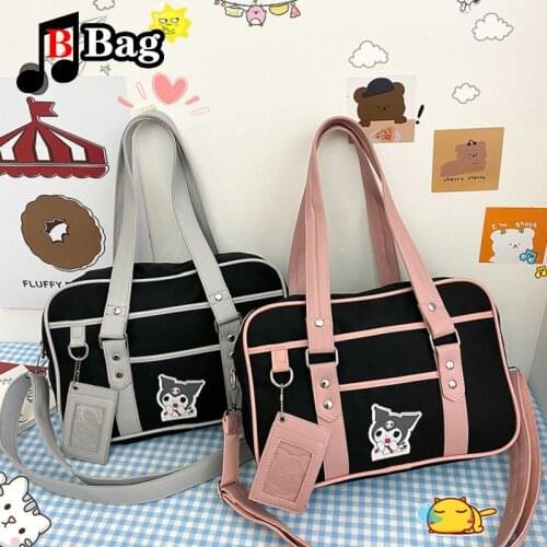 Korean version JK Uniform Bags Women Student Handbag Solid color Shoulder Bag PU Commuter Bag Large capacity Tote Bag