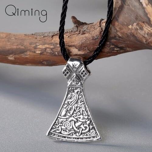 Vintage Jewelry Men Necklace Women Men Thors Hammer Knot Mjolnir Pewter Pendant Necklace Viking Jewelry Collier Gift