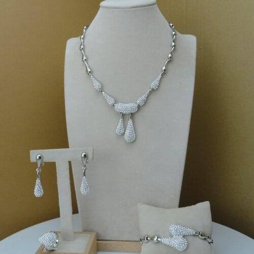 Yuminglai 2021 Nigerian Luxury Fashion Woman Charming Jewelry Set African Accessories FHK7760