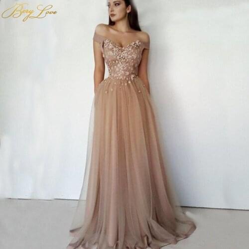 BeryLove Corset Long Elegant Evening Dress Side Sleeves Evening Gown Formal Party Dress Prom Special Occasion Glitter Dress 2019