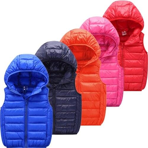 Kids Vest Childrens Girls Vest Hooded Jacket Winter Autumn Waistcoats For Boy Baby Outerwear Coats Big Teens Girl clothes