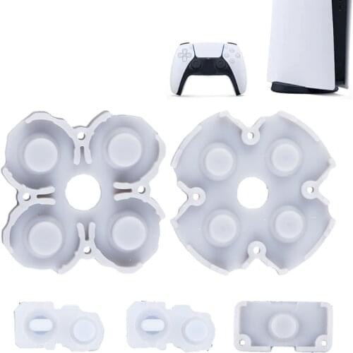 1 Set Silicone Conductive Rubber Adhesive Button Pad Keypads Buttons D-pad Controller Rubber For PS5