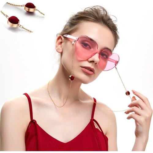 1pc/10pcs/lot Metal Eyeglass Chains with Tassel pompon Sunglasses Neck Cord Holder Eyeglass chains retail wholesale