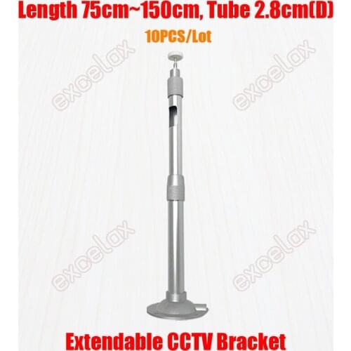 10PCS/Lot 75-150cm Extendable Adjustable Aluminum Alloy Wall Pendant Ceiling Mount Surveillance Camera CCTV Bracket Support