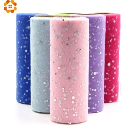 10YardX15cm Glitter Sequin Tulle Roll Crystal Organza Sheer Gauze Element Table Runner&Home Garden/Wedding Party Decoration