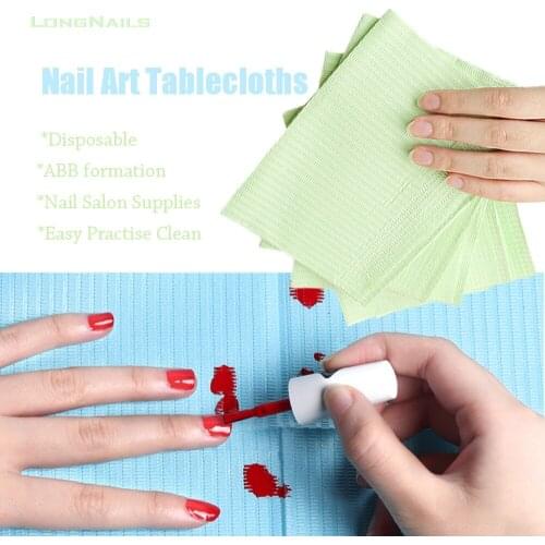 125pc/pack Nail Salon TableCloths Pad Protector 4 Mat Disposable Manicure,Tattoo Practice Dust Remover Nail Art Tablemat 46*33cm