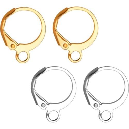 20pcs/Lot 12*14.5mm Gold Tone French Earring Hooks Wire Settings Base Hoops For DIY Jewelry Making