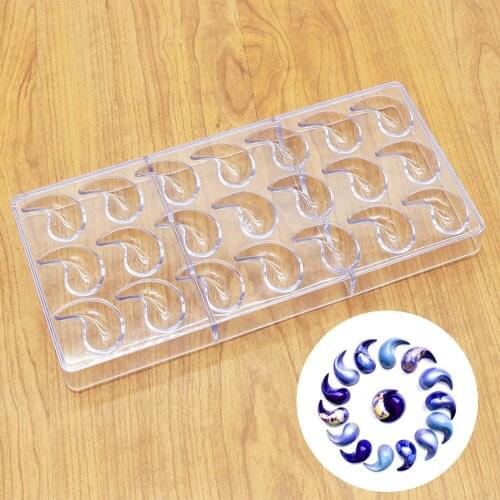 21 Even Tadpole Shape Polycarbonate Chocolate Mold 3D Fondant Cande Cake Mold DIY Baking Pastry Tools
