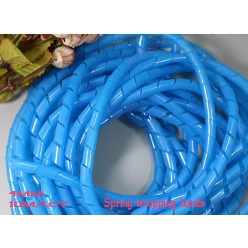 4MM 10m/lot Spiral wrapping band Cable Sleeves bands Cable casing Winding pipe Flame retardant Black and white